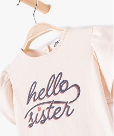 tee-shirt bebe fille imprime a manches volantees rose tee-shirts manches courtesF962701_2