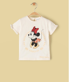 tee-shirt bebe fille avec motifs minnie - disney beige tee-shirts manches courtesF962801_1