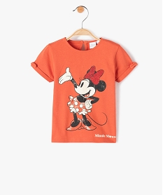 tee-shirt bebe fille avec motifs minnie - disney orangeF962901_1