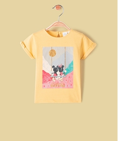 tee-shirt bebe fille avec motifs minnie - disney jauneF963101_1