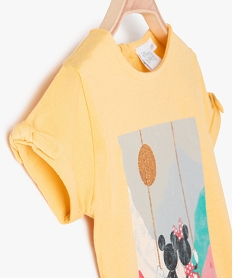 tee-shirt bebe fille avec motifs minnie - disney jauneF963101_2