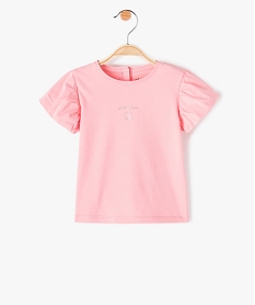 GEMO Tee-shirt bébé fille avec manches fantaisie Rose