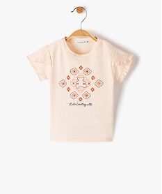 tee-shirt bebe fille avec logo brode – lulucastagnette orangeF963601_1