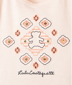 tee-shirt bebe fille avec logo brode – lulucastagnette orange tee-shirts manches courtesF963601_2