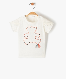 tee-shirt bebe fille avec logo brode – lulucastagnette beigeF963701_1
