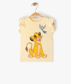 GEMO Tee-shirt bébé fille imprimé à manches volantées – Disney Jaune