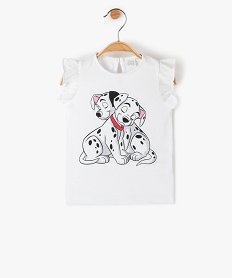 tee-shirt bebe fille imprime a manches volantees – disney blancF964101_1