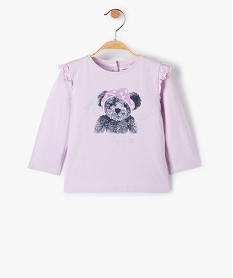 GEMO Tee-shirt bébé fille à volants et détails irisés - LuluCastagnette Violet