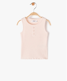 debardeur bebe fille en maille cotelee rose debardeursF966501_1