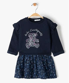 GEMO Robe bébé fille effet 2-en-1 – LuluCastagnette Bleu