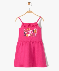 GEMO Robe bébé fille à bretelles col volanté et inscription estivale rose standard