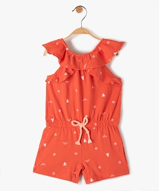 GEMO Combishort bébé fille sans manches à motifs et volants - LuluCastagnette Rouge