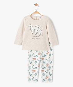 GEMO Pyjama bébé 2 pièces à motifs koalas Beige
