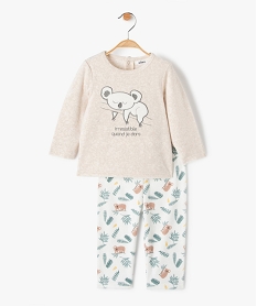 pyjama bebe 2 pieces a motifs koalas beigeF971001_1