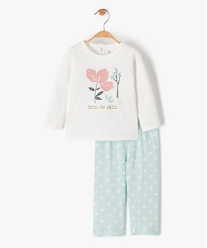 GEMO Pyjama bébé fille en jersey avec motifs fleuris Beige