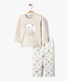 GEMO Pyjama bébé 2 pièces en jersey imprimé koalas Beige