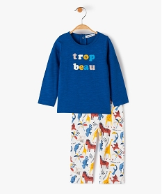 pyjama bebe garcon 2 pieces avec motifs animamux bleuF971901_1