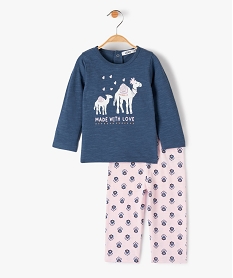 pyjama bebe fille 2 pieces avec motifs girly bleuF972001_1