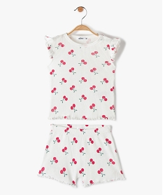 GEMO Pyjama bébé fille 2 pièces en maille côtelée jaune chine