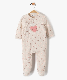 GEMO Pyjama bébé fille en velours avec motifs pailletés Beige