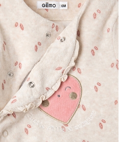 pyjama bebe fille en velours avec motifs pailletes beigeF973101_3