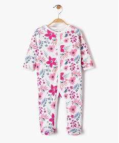 GEMO Pyjama dors-bien bébé fille à motifs fleuris avec ouverture sur l’avant Beige