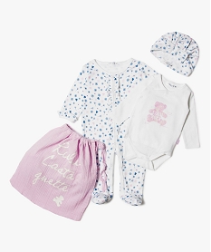 GEMO Ensemble 4 pièces bébé fille - LuluCastagnette Blanc