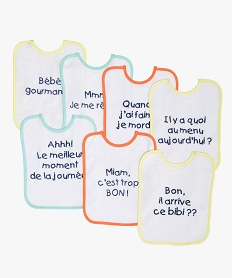 GEMO Bavoir bébé en éponge à message (lot de 7) Blanc