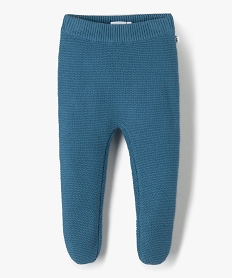 pantalon bebe a pieds en maille tricotee - lulucastagnette bleuF978201_1