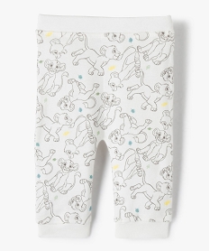 GEMO Pantalon bébé en maille souple à motifs Le Roi Lion - Disney Blanc