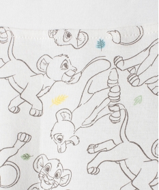 pantalon bebe en maille souple a motifs le roi lion - disney blancF978401_2