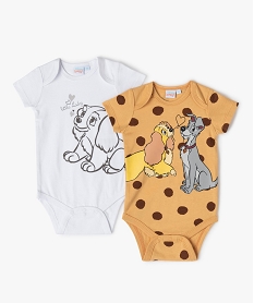 GEMO Body bébé manches courtes  La Belle et le Clochard - Disney (lot de 2) Orange