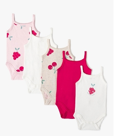 GEMO Body bébé fille à fines bretelles (lot de 5) Beige