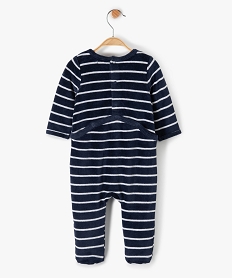 pyjama bebe en velours avec inscription sur lavant bleuF982701_3