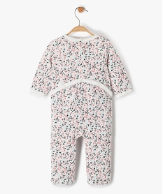 pyjama bebe fille en velours a motifs fleuris avec message blancF983001_3