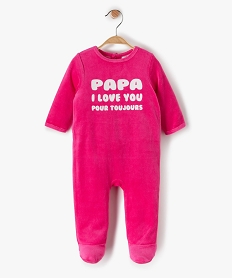 pyjama bebe en velours avec inscription violetF983601_1