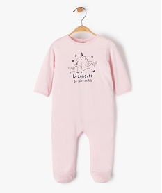 GEMO Pyjama bébé en jersey imprimé à pont-dos Rose