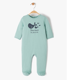 pyjama bebe en jersey imprime a pond-dos vertF983901_1