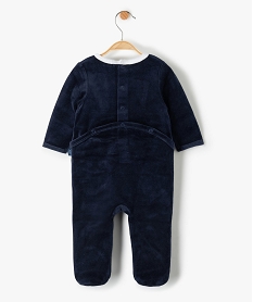 pyjama bebe en velours avec inscription - lulucastagnette bleu pyjamas veloursF984101_3