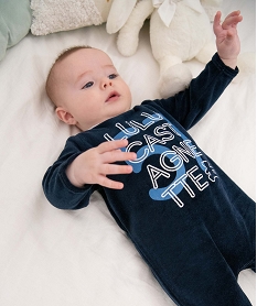 pyjama bebe en velours avec inscription - lulucastagnette bleuF984101_4