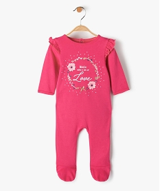 pyjama dors-bien bebe avec motif et volants aux epaules roseF985301_1