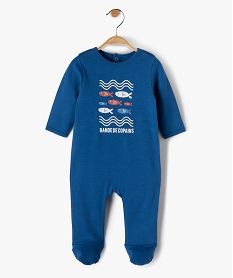 pyjama dors-bien bebe en coton avec motif sur le buste bleuF985401_1