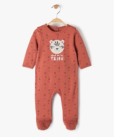 GEMO Pyjama dors-bien bébé en coton avec motif sur le buste Brun