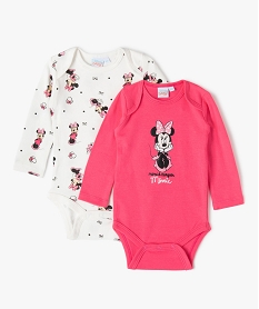 bodies bebe manches longues minnie (lot de 2) - disney roseF988101_1