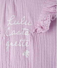 body bebe fille en gaze de coton facon blouse - lulucastagnette violetF988401_3