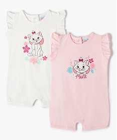 GEMO Combishort bébé fille sans manches Les Artistochats - Disney (lot de 2) Beige