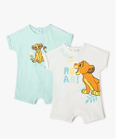 GEMO Combishort bébé garçon sans manches Le Roi Lion - Disney (lot de 2) Beige