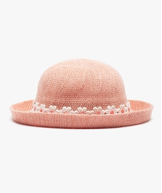 GEMO Chapeau bébé fille forme cloche avec bande fleurie Rose