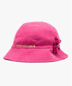 chapeau bebe fille forme bob avec elastique de maintien integre rose vifF992301_1
