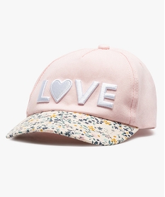 GEMO Casquette bébé fille à visière fleurie et broderie Love Rose